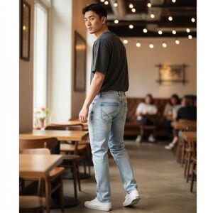 BKE Men's Light Wash Slim Jeans